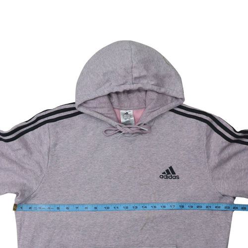Adidas Women’s Grey Hooded Pullover Sweatshirt L Logo Hoodie