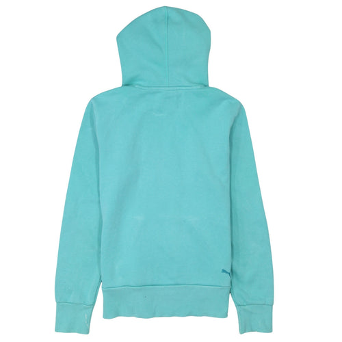Puma Women’s Blue Pullover Hoodie Size 12 Cotton Blend Logo Design