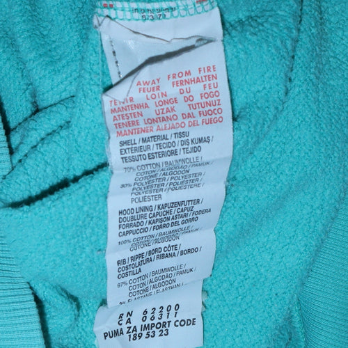 Puma Women’s Blue Pullover Hoodie Size 12 Cotton Blend Logo Design
