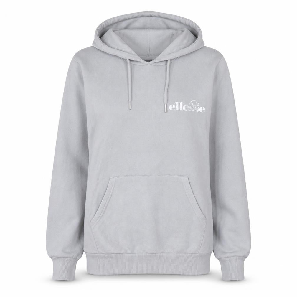 Ellesse Women Grey Pullover Hoodie UK 8 Cotton Blend Casual