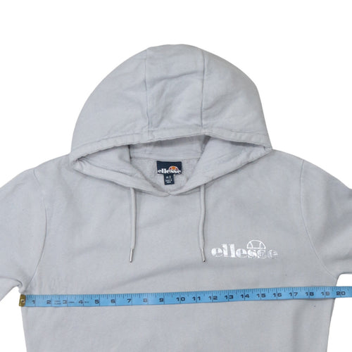 Ellesse Women Grey Pullover Hoodie UK 8 Cotton Blend Casual