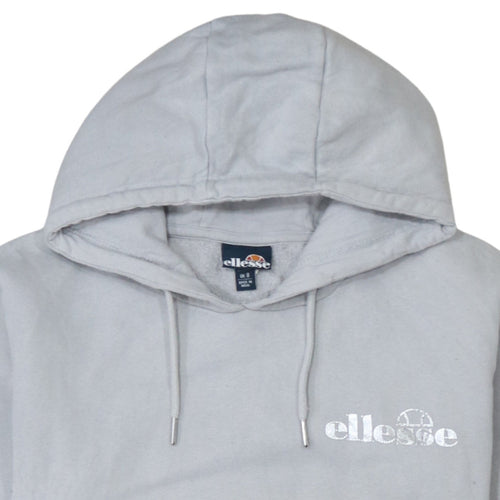 Ellesse Women Grey Pullover Hoodie UK 8 Cotton Blend Casual