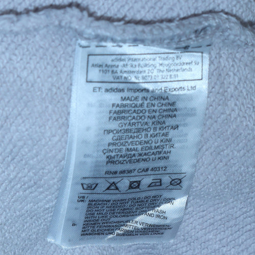 Adidas Womens Grey Pullover Hoodie UK 6 XS Long Sleeve Logo Cotton