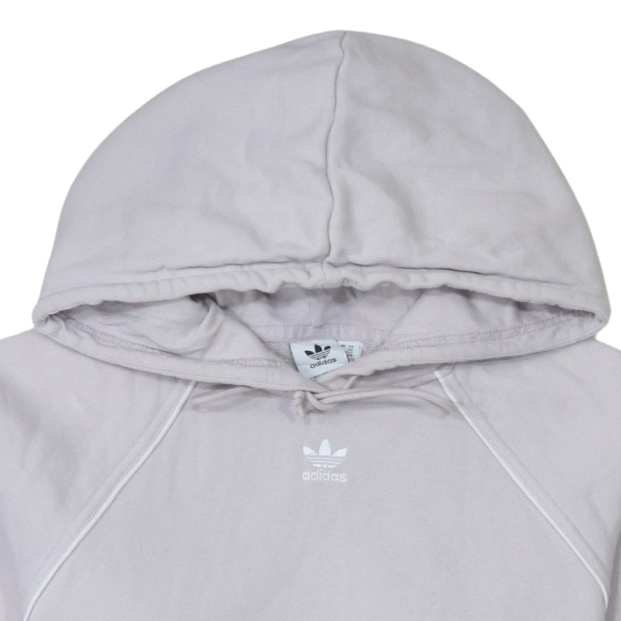 Adidas Womens Grey Pullover Hoodie UK 6 XS Long Sleeve Logo Cotton