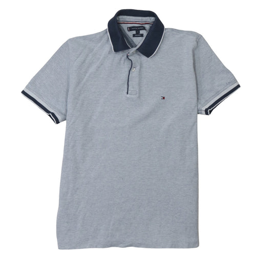 Tommy Hilfiger Men's Grey Regular Fit Cotton Polo Shirt L