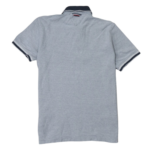 Tommy Hilfiger Men's Grey Regular Fit Cotton Polo Shirt L