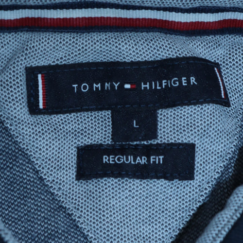 Tommy Hilfiger Men's Grey Regular Fit Cotton Polo Shirt L