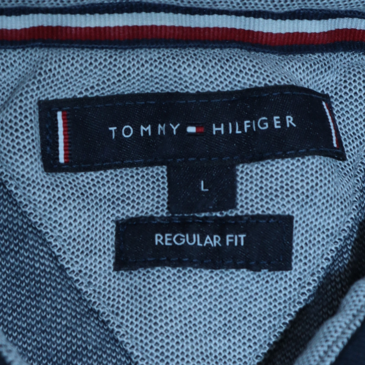 Tommy Hilfiger Men's Grey Regular Fit Cotton Polo Shirt L