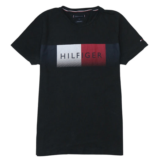 Tommy Hilfiger Men Black Logo Graphic Organic Cotton T-Shirt M