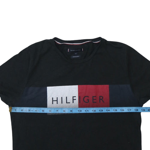 Tommy Hilfiger Men Black Logo Graphic Organic Cotton T-Shirt M