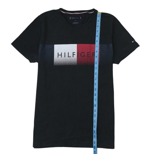 Tommy Hilfiger Men Black Logo Graphic Organic Cotton T-Shirt M