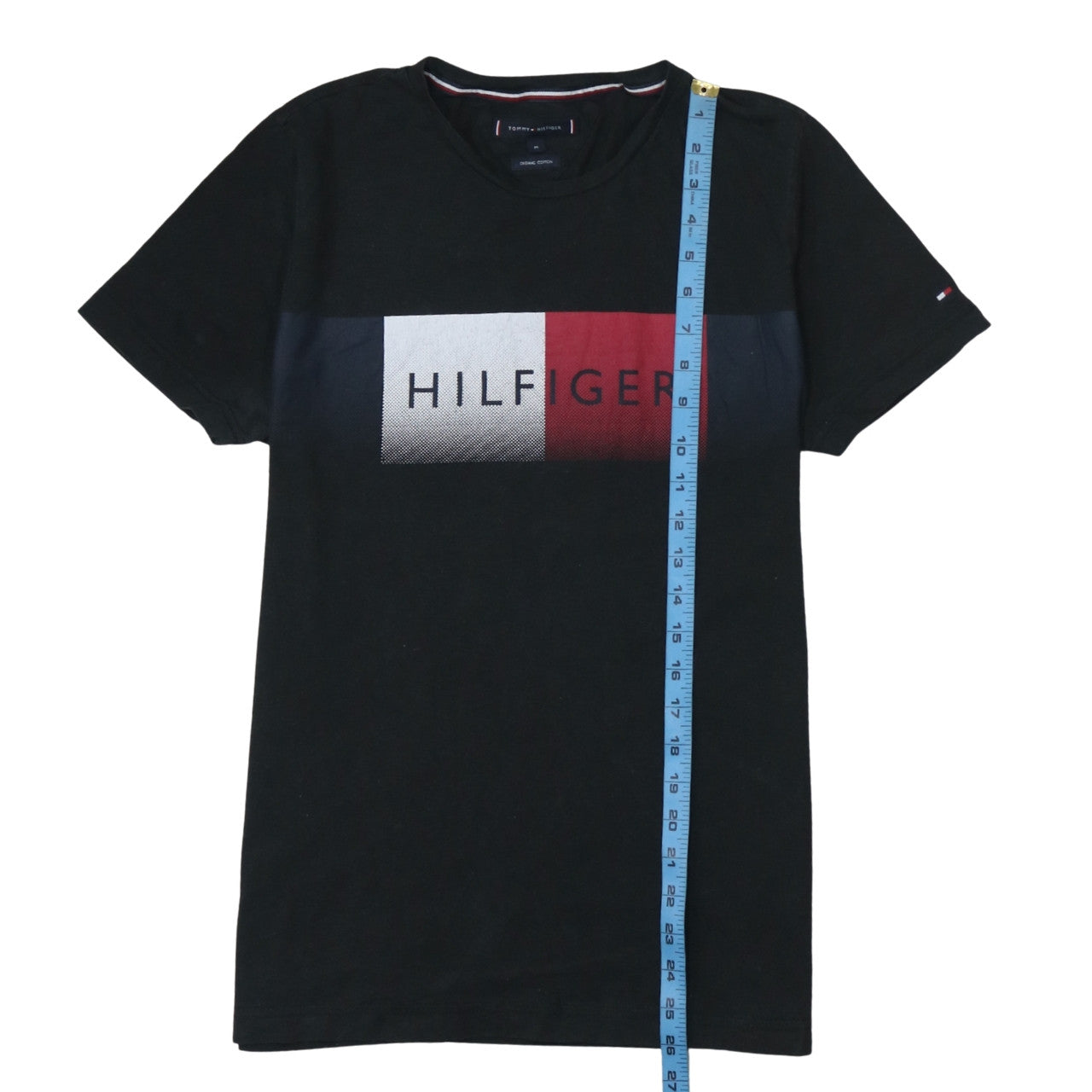 Tommy Hilfiger Men Black Logo Graphic Organic Cotton T-Shirt M
