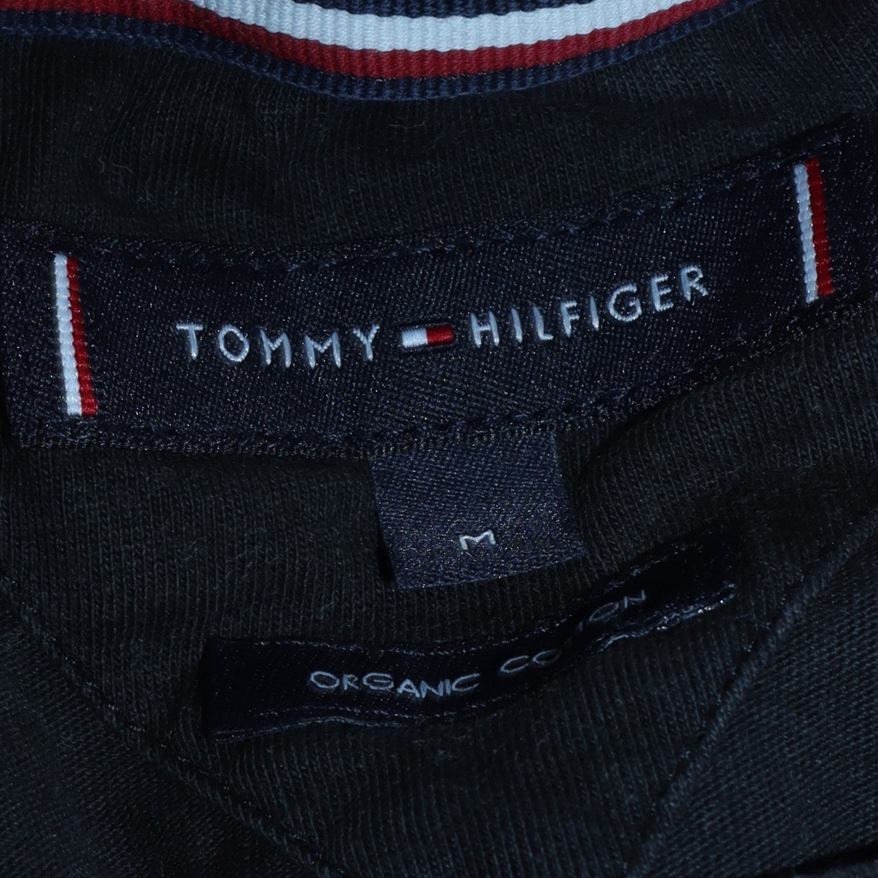 Tommy Hilfiger Men Black Logo Graphic Organic Cotton T-Shirt M