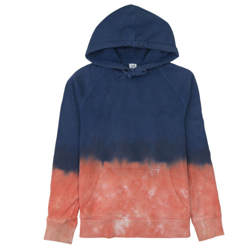 GAP Women’s Blue & Coral Tie-Dye Pullover Hoodie XS Cotton