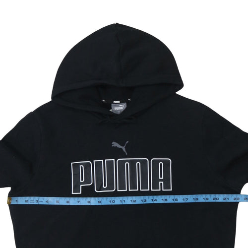 Puma Men's Black Pullover Hoodie M Graphic Logo Fleece Sweatshirt