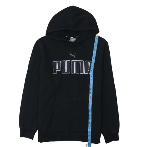 Puma Men's Black Pullover Hoodie M Graphic Logo Fleece Sweatshirt