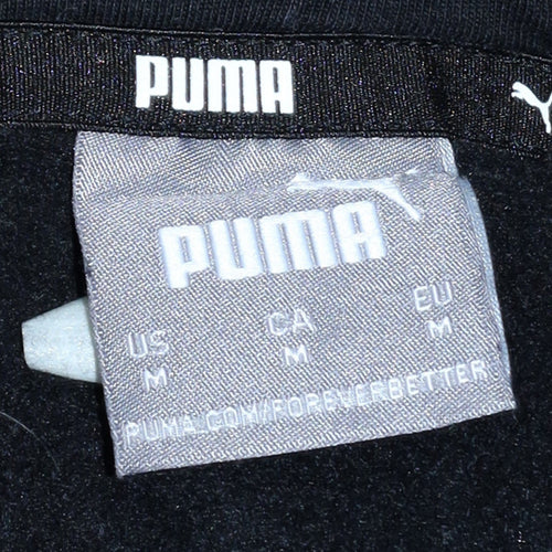 Puma Men's Black Pullover Hoodie M Graphic Logo Fleece Sweatshirt