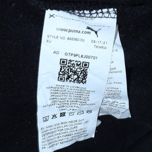 Puma Men's Black Pullover Hoodie M Graphic Logo Fleece Sweatshirt