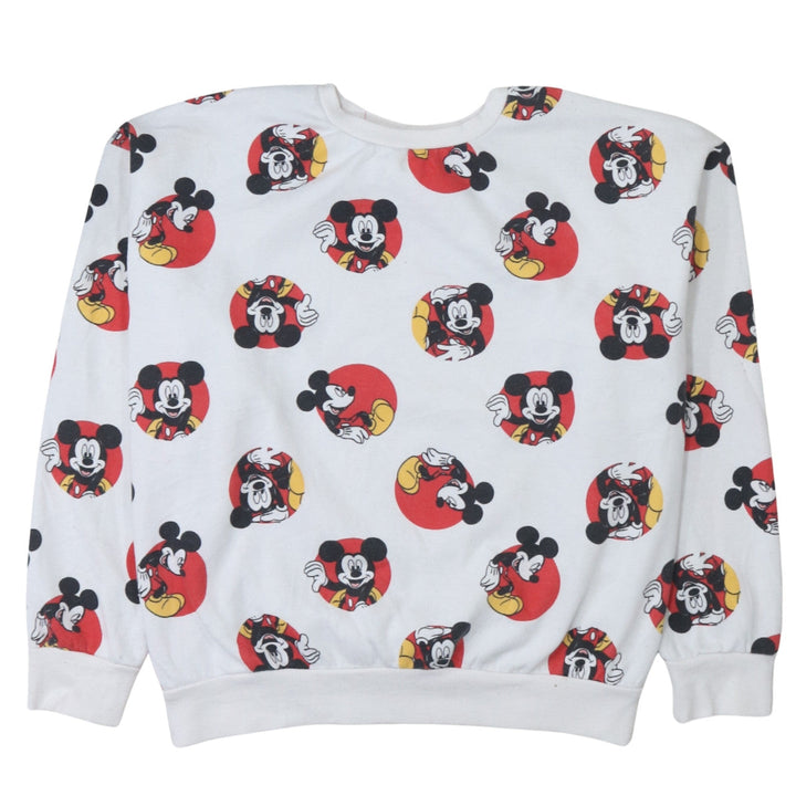 Disney Women's White Mickey Mouse Pullover Sweatshirt XL