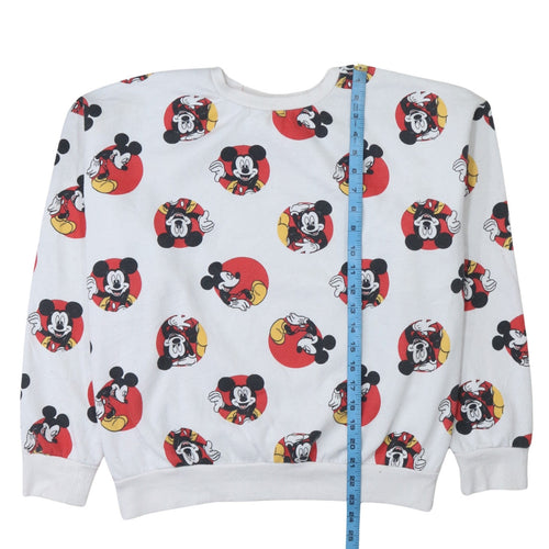 Disney Women's White Mickey Mouse Pullover Sweatshirt XL