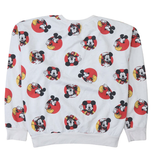 Disney Women's White Mickey Mouse Pullover Sweatshirt XL