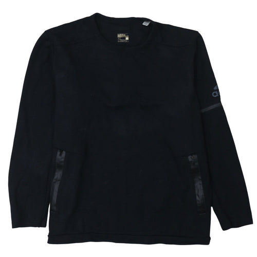Adidas Men’s Black XL Crew Neck Pullover Sweatshirt with Zipped Pockets