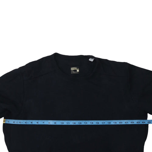 Adidas Men’s Black XL Crew Neck Pullover Sweatshirt with Zipped Pockets