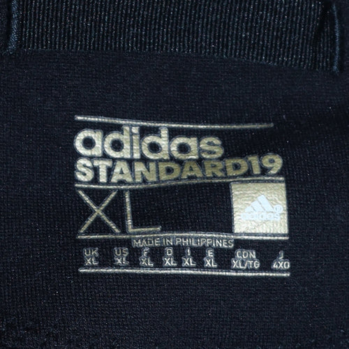 Adidas Men’s Black XL Crew Neck Pullover Sweatshirt with Zipped Pockets