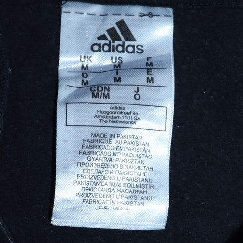 Adidas Men's Black Pullover Hoodie Size M Regular Fit Sportswear