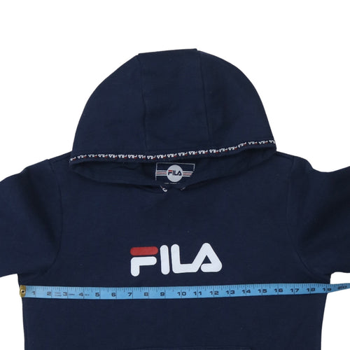 Fila Boys Navy Blue Pullover Hoodie 13-15 Years Logo Design