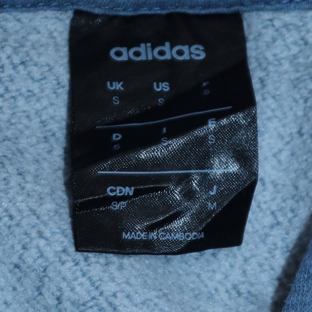 Adidas Men Blue Pullover Hoodie Small Logo Fleece Sportswear