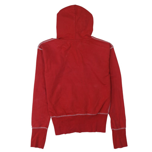 Superdry Red Pullover Hoodie Womens Size 8 Cotton Casual Sweatshirt