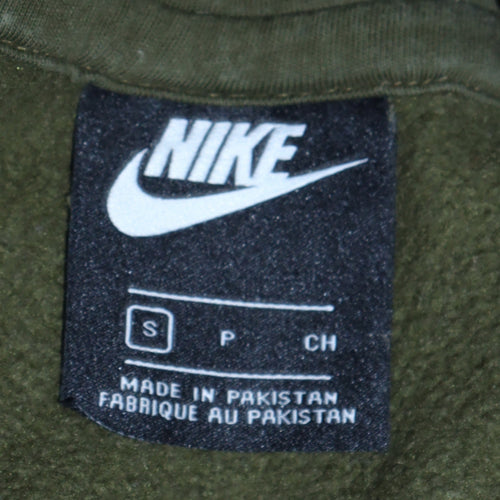 Nike Men Green Pullover Hoodie Small Regular Fit Fleece Sweatshirt