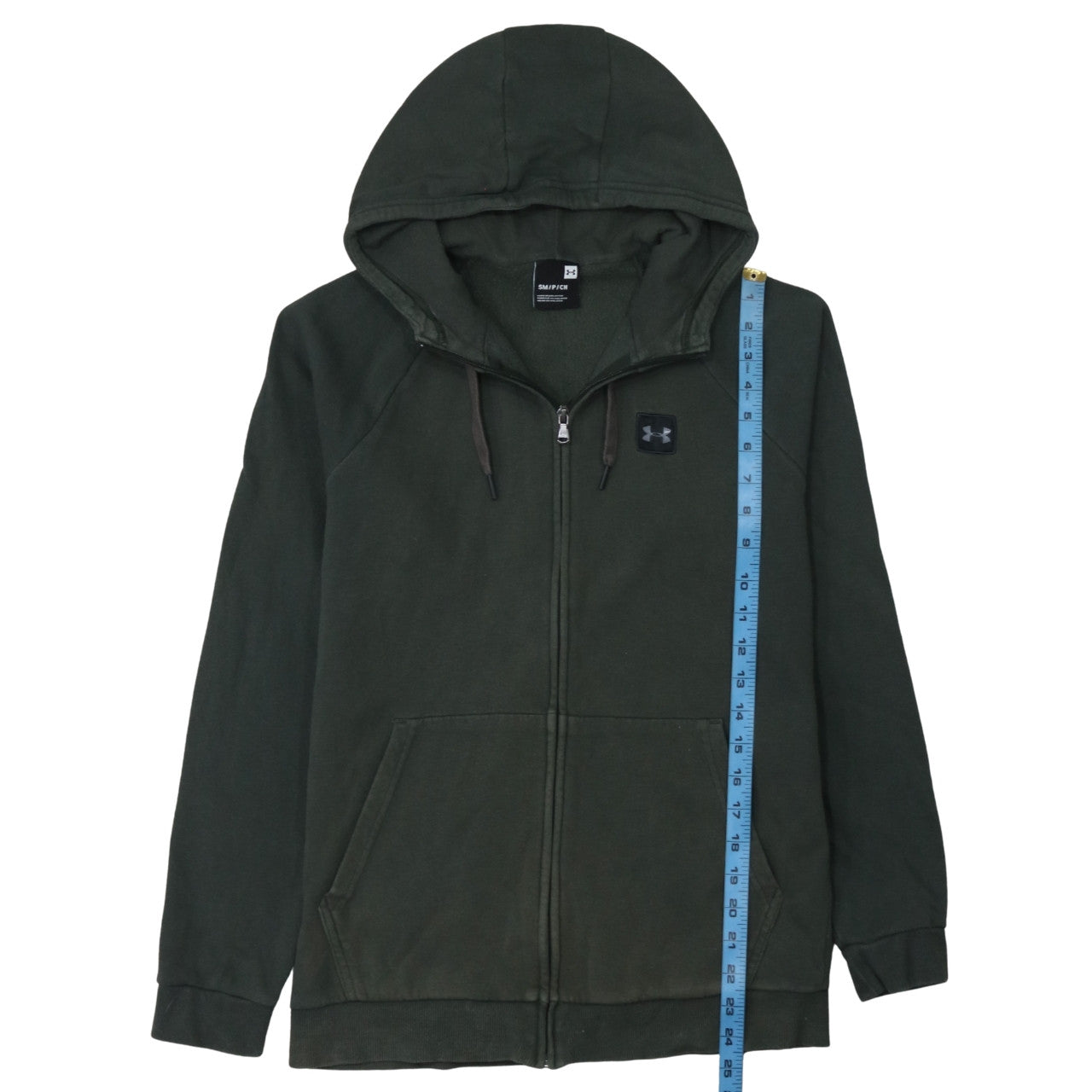 Under Armour Men's Green Small Full Zip Hoodie Cotton Blend