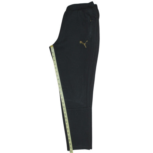 Puma Men's Black Jogger Sweatpants L Elastic Waist Pockets Sportswear
