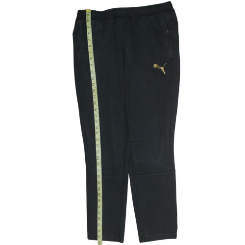 Puma Men's Black Jogger Sweatpants L Elastic Waist Pockets Sportswear