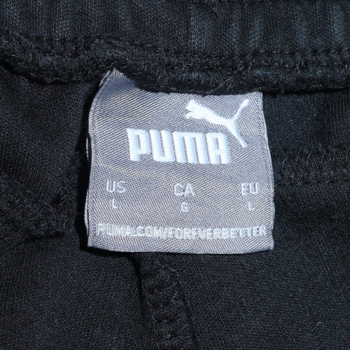 Puma Men's Black Jogger Sweatpants L Elastic Waist Pockets Sportswear