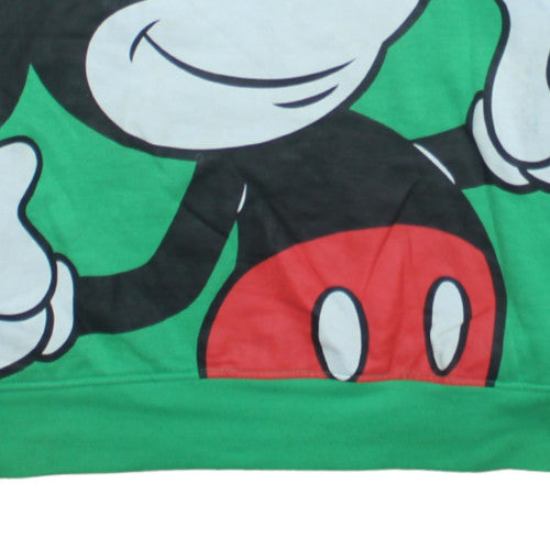 Disney Women’s Green Mickey Mouse Pullover Hoodie Size M 12/14