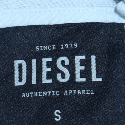 Diesel Womens Black White Hoodie Small Colourblock 100% Cotton