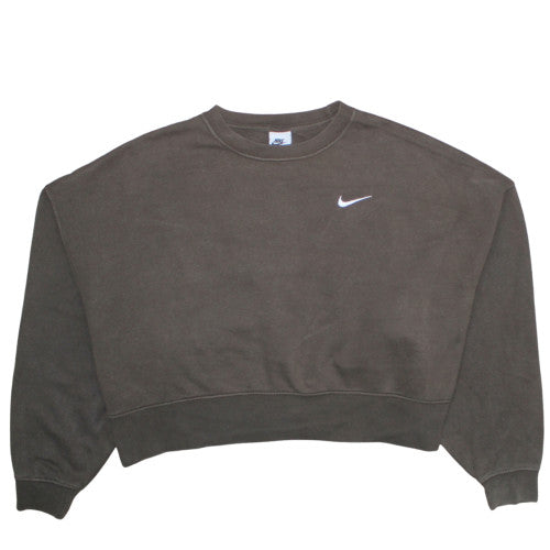 Nike Womens Brown Crew Neck Pullover Sweatshirt Size M