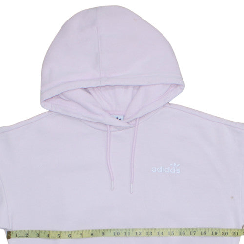 Adidas Womens Pink Hooded Pullover Sweatshirt Size 4 UK Cotton Blend