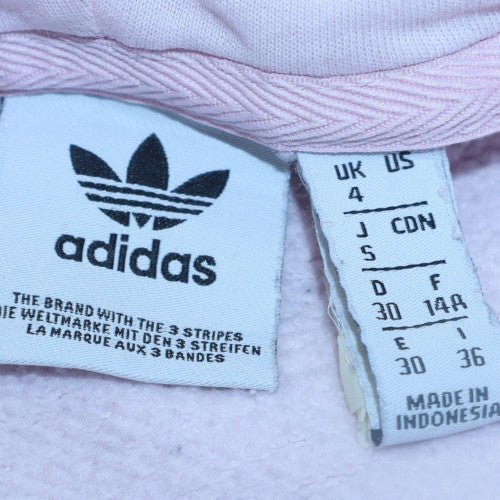Adidas Womens Pink Hooded Pullover Sweatshirt Size 4 UK Cotton Blend