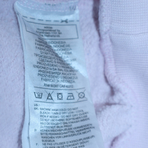 Adidas Womens Pink Hooded Pullover Sweatshirt Size 4 UK Cotton Blend
