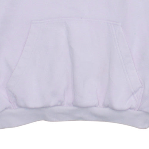 Adidas Womens Pink Hooded Pullover Sweatshirt Size 4 UK Cotton Blend