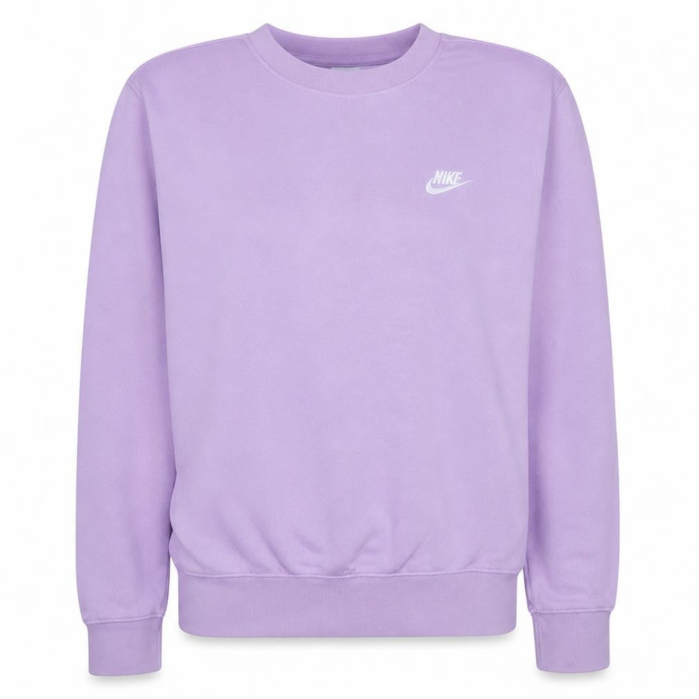 Front view of Nike Women's Purple Crew Neck Pullover Sweatshirt, size S