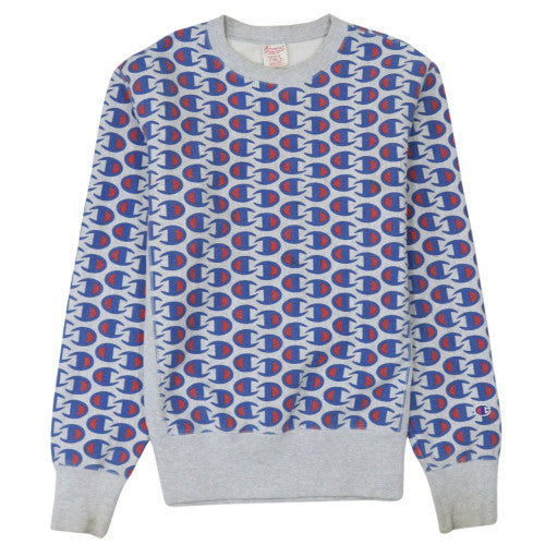 Champion Men's Grey Logo Reverse Weave Sweatshirt Size L Pullover