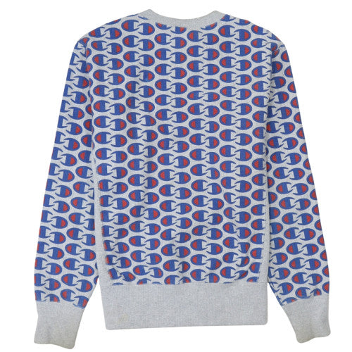 Champion Men's Grey Logo Reverse Weave Sweatshirt Size L Pullover