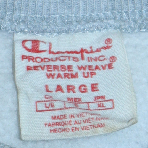 Champion Men's Grey Logo Reverse Weave Sweatshirt Size L Pullover