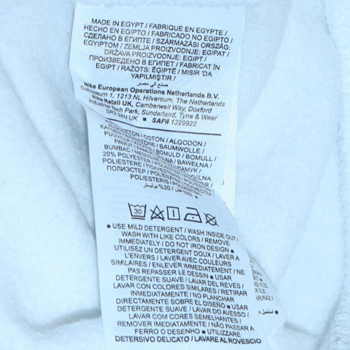 Nike Women White Medium Pullover Sweatshirt Crew Neck Graphic Logo