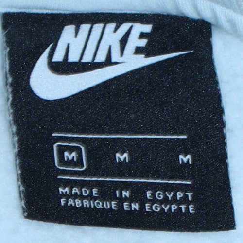 Nike Women White Medium Pullover Sweatshirt Crew Neck Graphic Logo